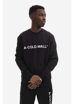 A-COLD-WALL* bluza bawełniana Essential Logo Crewneck męska kolor czarny z nadrukiem ACWMW082.-LIGHTORANG ze sklepu ANSWEAR.com w kategorii Bluzy męskie - zdjęcie 169293799