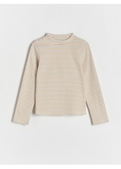 Reserved - Koszulka w paski - złamana biel ze sklepu Reserved w kategorii Bluzki dziewczęce - zdjęcie 169294399