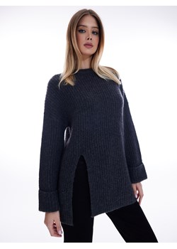 Mohito - Długi sweter z rozcięciem - szary ze sklepu Mohito w kategorii Swetry damskie - zdjęcie 169314565