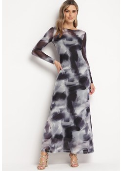 Czarno-Szara Sukienka Siateczkowa Maxi w Abstrakcyjny Wzór Tie-Dye Orelad ze sklepu Born2be Odzież w kategorii Sukienki - zdjęcie 169317625