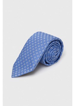 BOSS krawat jedwabny kolor niebieski ze sklepu ANSWEAR.com w kategorii Krawaty - zdjęcie 169318658