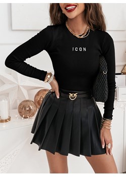 Czarna bluzka z modnym napisem Finema - czarny ze sklepu pakuten.pl w kategorii Bluzki damskie - zdjęcie 169320147