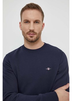 Gant bluza męska kolor granatowy z aplikacją ze sklepu ANSWEAR.com w kategorii Bluzy męskie - zdjęcie 169325145