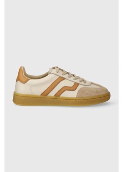 Gant sneakersy skórzane Cuzima kolor beżowy 28533549.G111 ze sklepu ANSWEAR.com w kategorii Trampki damskie - zdjęcie 169325467