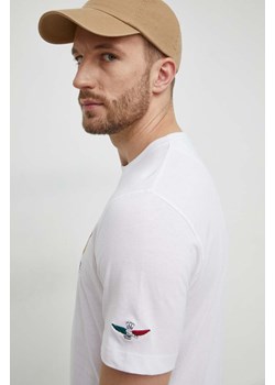 Aeronautica Militare t-shirt bawełniany męski kolor biały z aplikacją ze sklepu ANSWEAR.com w kategorii T-shirty męskie - zdjęcie 169326046