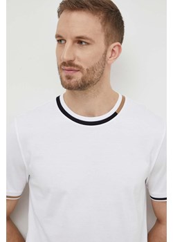 BOSS t-shirt bawełniany męski kolor biały z aplikacją 50513364 ze sklepu ANSWEAR.com w kategorii T-shirty męskie - zdjęcie 169326075