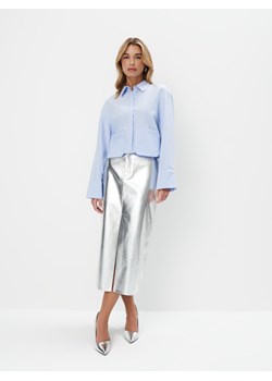 Mohito - Srebrna spódnica midi - srebrny ze sklepu Mohito w kategorii Spódnice - zdjęcie 169326319