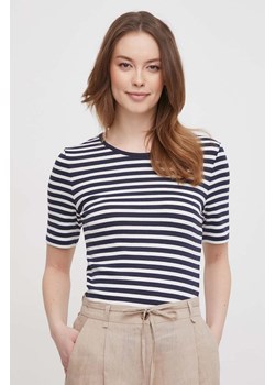 Gant t-shirt damski kolor granatowy ze sklepu ANSWEAR.com w kategorii Bluzki damskie - zdjęcie 169329138
