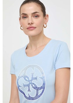 Guess t-shirt damski kolor niebieski W4GI29 J1314 ze sklepu ANSWEAR.com w kategorii Bluzki damskie - zdjęcie 169329149