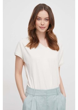 Mos Mosh t-shirt damski kolor beżowy ze sklepu ANSWEAR.com w kategorii Bluzki damskie - zdjęcie 169329308