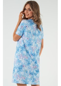 Damska koszula nocna z krótkim rękawem Kaweri, Kolor niebieski-wzór, Rozmiar S, Italian Fashion ze sklepu Primodo w kategorii Koszule nocne - zdjęcie 169335648