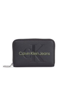 Calvin Klein Jeans Mały Portfel Damski Sculpted Med Zip Around Mono K60K607229 Czarny ze sklepu MODIVO w kategorii Portfele damskie - zdjęcie 169340608
