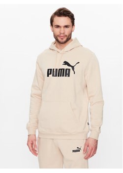 Puma Bluza Essentials Big Logo 586687 Beżowy Regular Fit ze sklepu MODIVO w kategorii Bluzy męskie - zdjęcie 169341797