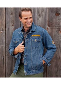Niebieska, jeansowa kurtka ze sklepu Atlas For Men w kategorii Kurtki męskie - zdjęcie 169342237