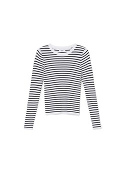 Cropp - Biały sweter w paski - biały ze sklepu Cropp w kategorii Swetry damskie - zdjęcie 169342476