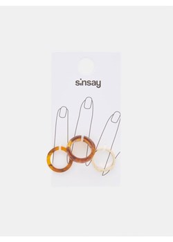 Sinsay - Pierścionki 3 pack - złoty ze sklepu Sinsay w kategorii Pierścionki - zdjęcie 169343035