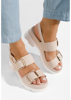 Beżowe sandały na platformie Raphaela ze sklepu Zapatos w kategorii Sandały damskie - zdjęcie 169344558