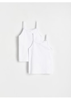 Reserved - Bawełniany podkoszulek 2 pack - biały ze sklepu Reserved w kategorii Podkoszulki dziecięce - zdjęcie 169389057