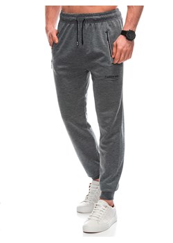 Spodnie męskie dresowe 1434P - szare ze sklepu Edoti w kategorii Spodnie męskie - zdjęcie 169393509