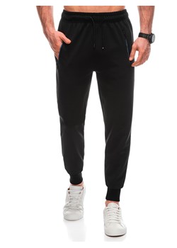 Spodnie męskie dresowe 1441P - czarne ze sklepu Edoti w kategorii Spodnie męskie - zdjęcie 169393535