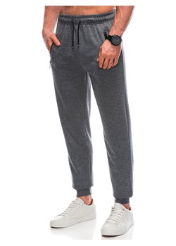 Spodnie męskie dresowe 1435P - szare ze sklepu Edoti w kategorii Spodnie męskie - zdjęcie 169393539