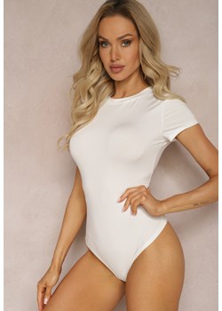 Białe Casualowe Body Dopasowane z Krótkim Rękawem Asintera ze sklepu Renee odzież w kategorii Bluzki damskie - zdjęcie 169394845