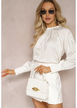 Biała Bluzka z Ozdobnymi Marszczeniami o Luźnym Kroju Gwoneissa ze sklepu Renee odzież w kategorii Bluzki damskie - zdjęcie 169394979
