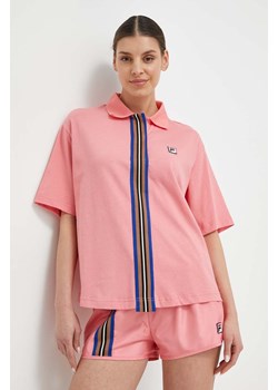 Fila polo damski kolor różowy TW411141 ze sklepu ANSWEAR.com w kategorii Bluzki damskie - zdjęcie 169396186