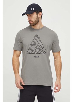 adidas t-shirt bawełniany TIRO TIRO męski kolor beżowy z nadrukiem IN6267 ze sklepu ANSWEAR.com w kategorii T-shirty męskie - zdjęcie 169396468