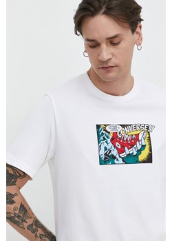 Converse t-shirt bawełniany męski kolor beżowy z nadrukiem ze sklepu ANSWEAR.com w kategorii T-shirty męskie - zdjęcie 169396535