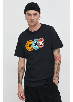 Converse t-shirt bawełniany męski kolor czarny z nadrukiem ze sklepu ANSWEAR.com w kategorii T-shirty męskie - zdjęcie 169396575