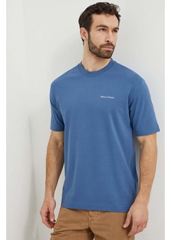 Marc O&apos;Polo t-shirt bawełniany męski kolor niebieski gładki ze sklepu ANSWEAR.com w kategorii T-shirty męskie - zdjęcie 169396596
