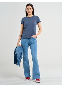 Koszulka damska z krótkim rękawem z haftem na piersi granatowa Anne 403 ze sklepu Big Star w kategorii Bluzki damskie - zdjęcie 169399745