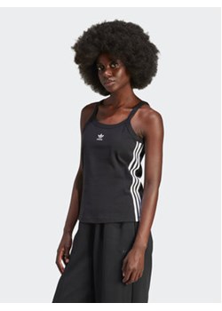 adidas Top 3-Stripes IU2431 Czarny Regular Fit ze sklepu MODIVO w kategorii Bluzki damskie - zdjęcie 169405147