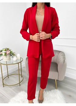 Czerwony Komplet Marynarka + Spodnie ze sklepu ModnaKiecka.pl w kategorii Komplety i garnitury damskie - zdjęcie 169405788