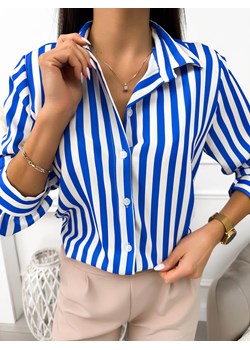 Niebiesko-Biała Koszula w Paski ze sklepu ModnaKiecka.pl w kategorii Koszule damskie - zdjęcie 169405875