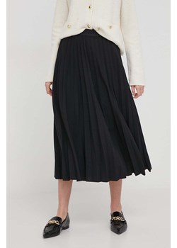 Tommy Hilfiger spódnica kolor czarny midi rozkloszowana ze sklepu ANSWEAR.com w kategorii Spódnice - zdjęcie 169407139