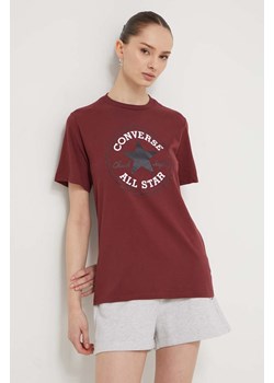 Converse t-shirt bawełniany kolor bordowy z nadrukiem ze sklepu ANSWEAR.com w kategorii T-shirty męskie - zdjęcie 169407409