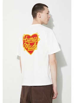 Human Made t-shirt bawełniany Heart Badge męski kolor biały z nadrukiem HM27CS002 ze sklepu PRM w kategorii T-shirty męskie - zdjęcie 169412715