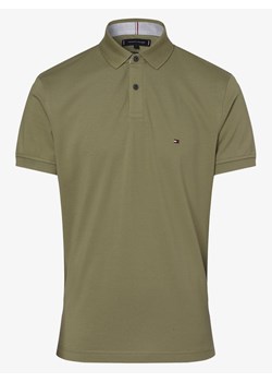 Tommy Hilfiger Męska koszulka polo Mężczyźni Bawełna oliwkowy jednolity ze sklepu vangraaf w kategorii T-shirty męskie - zdjęcie 169417138