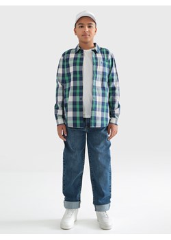 Koszula chłopięca bawełniana w kratę zielona Edwin 301 ze sklepu Big Star w kategorii Koszule chłopięce - zdjęcie 169418199