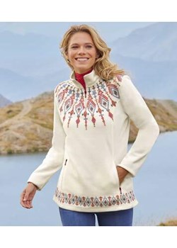 Sweter z mikropolaru z żakardowym nadrukiem ze sklepu Atlas For Men w kategorii Swetry damskie - zdjęcie 169418877