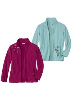Zestaw 2 rozpinanych bluz z mikropolaru z haftami ze sklepu Atlas For Men w kategorii Bluzy damskie - zdjęcie 169418996