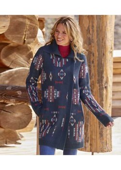Trykotowy kardigan w azteckie wzory ze sklepu Atlas For Men w kategorii Bluzy damskie - zdjęcie 169419026