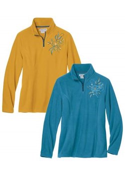 Zestaw 2 haftowanych, sportowych swetrów z mikropolaru ze sklepu Atlas For Men w kategorii Swetry damskie - zdjęcie 169419066