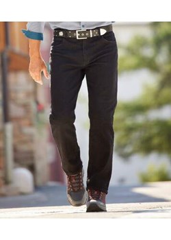 Wygodne, czarne jeansy regular z półelastyczną talią ze stretchem ze sklepu Atlas For Men w kategorii Jeansy męskie - zdjęcie 169419136