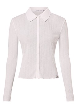 Calvin Klein Jeans Damska kurtka koszulowa Kobiety biały wypukły wzór tkaniny ze sklepu vangraaf w kategorii Koszule damskie - zdjęcie 169419936
