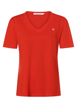 Calvin Klein Jeans Koszulka damska Kobiety Bawełna czerwony jednolity ze sklepu vangraaf w kategorii Bluzki damskie - zdjęcie 169419937