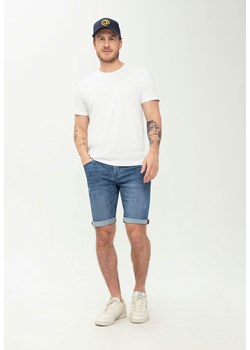 Niebieskie szorty jeansowe męskie z prostą nogawką D-LENZO ze sklepu Volcano.pl w kategorii Spodenki męskie - zdjęcie 169421806