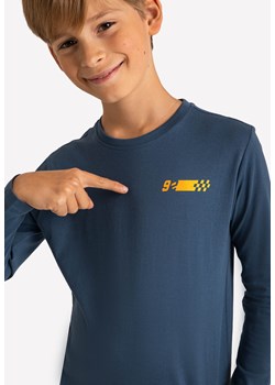 Chłopięca bluzka z długim rękawem, z motywem wyścigów samochodowych L-BURN JUNIOR ze sklepu Volcano.pl w kategorii T-shirty chłopięce - zdjęcie 169422045